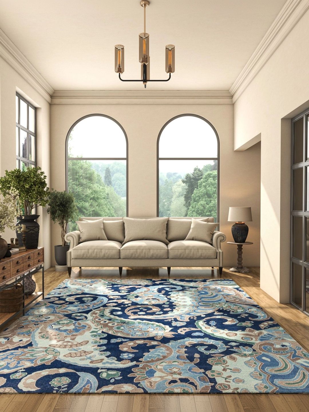 Jaipur Rugs Blue Traditional Hand-Tufted Woollen Carpet-image-48