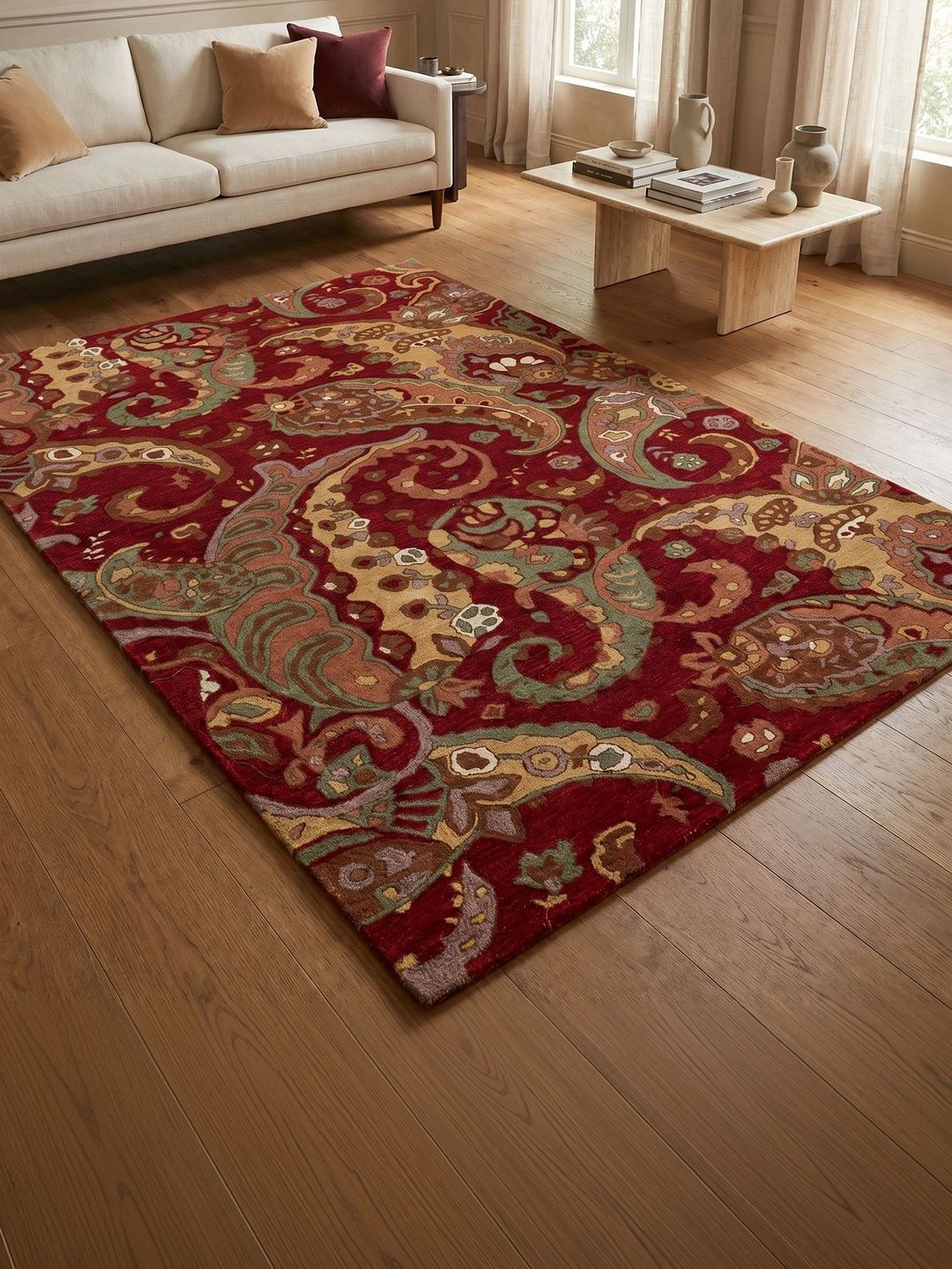 Jaipur Rugs Red Traditional Woollen Carpet-image-42
