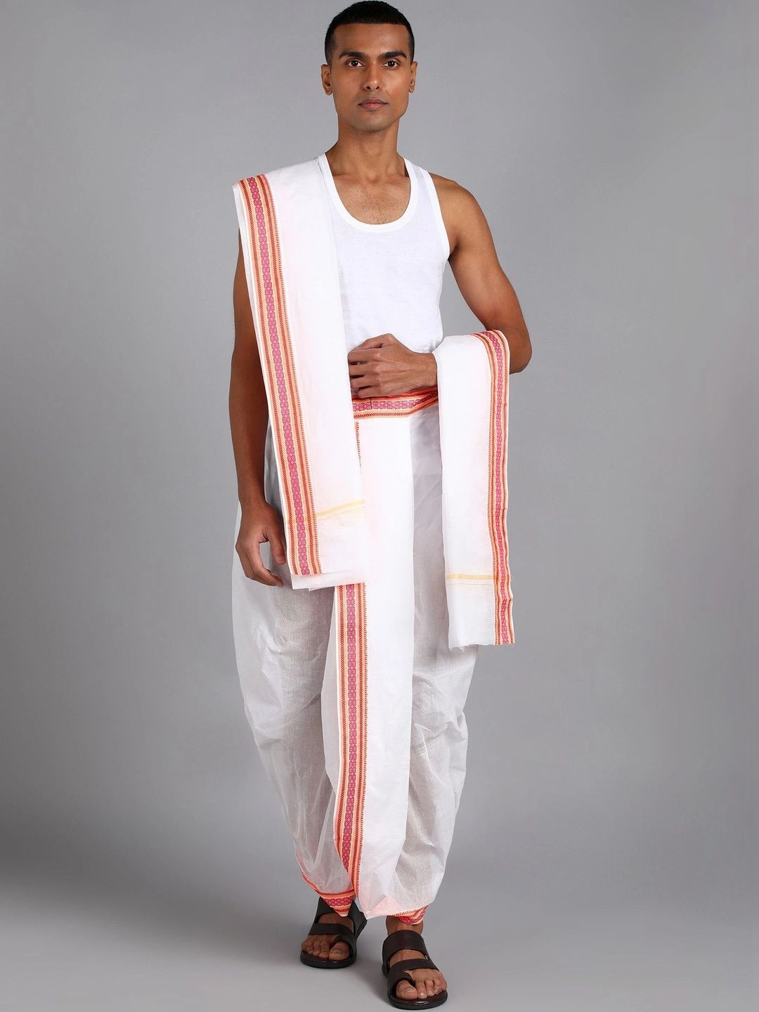 Radhika Handloom Men Striped Cotton Dhoti Dhotis-picture-10