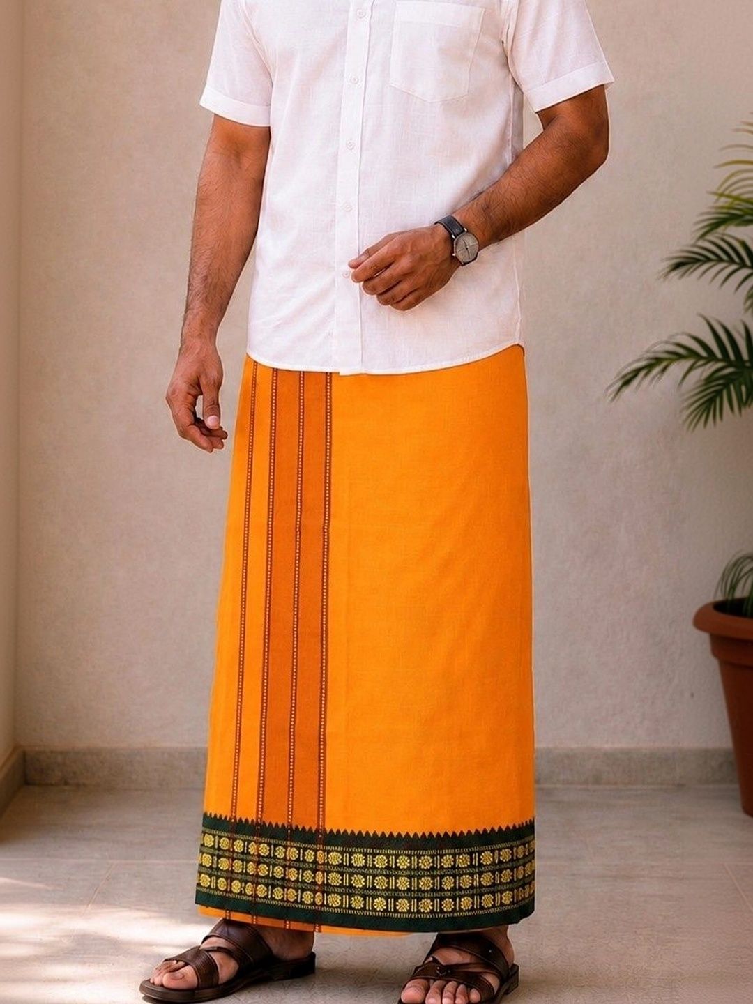 Sharan Elegance Men Printed Cotton Dhoti Dhotis-image-21