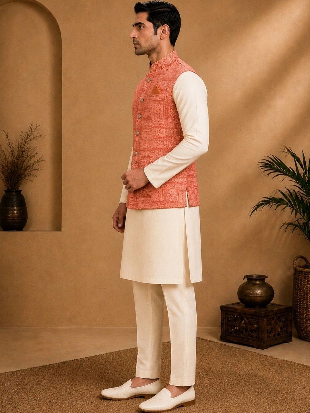 TRENDS OF ETHNIC Printed Mandarin Collared Nehru Jackets-picture-57