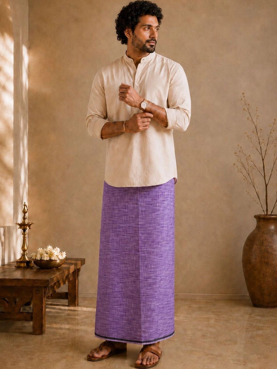 Radhika Handloom Men Cotton Dhoti Dhotis-image-48