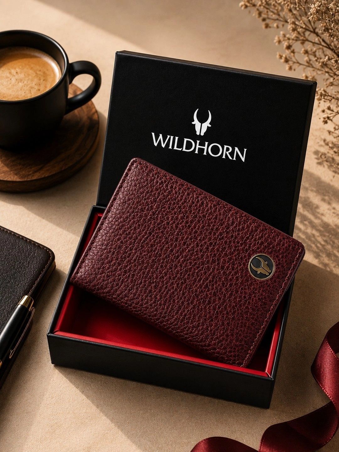 WildHorn Men Textured Leather Two Fold Wallet-picture-24