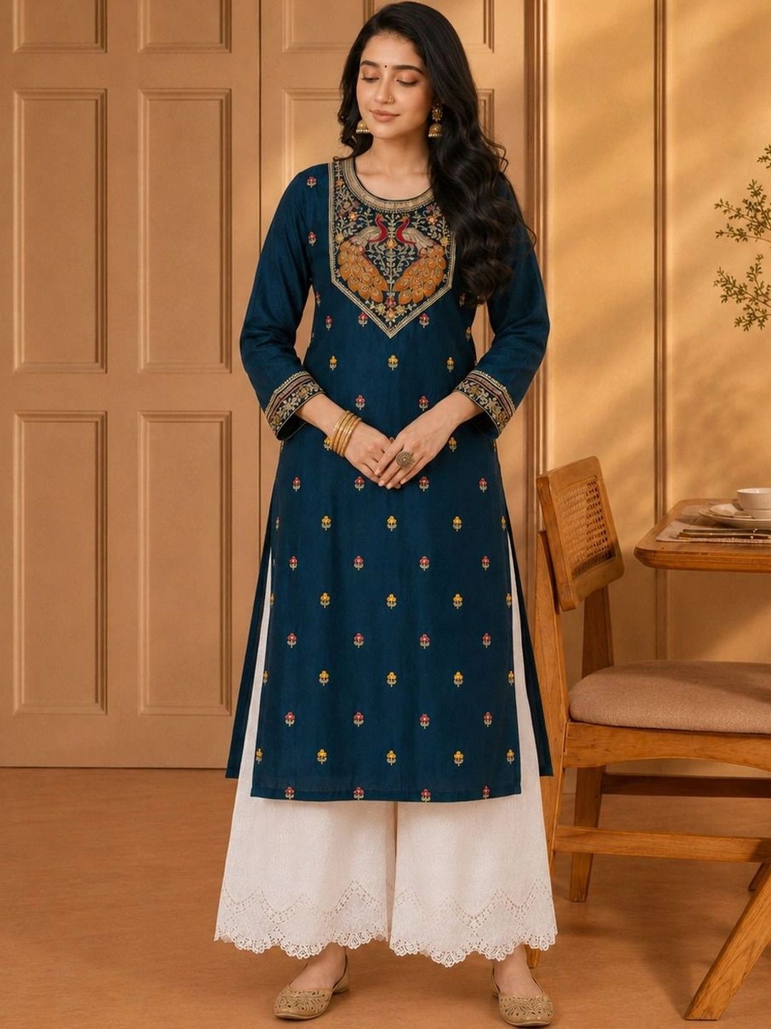 rarethread Women Embroidered Thread Work Kurta-picture-42