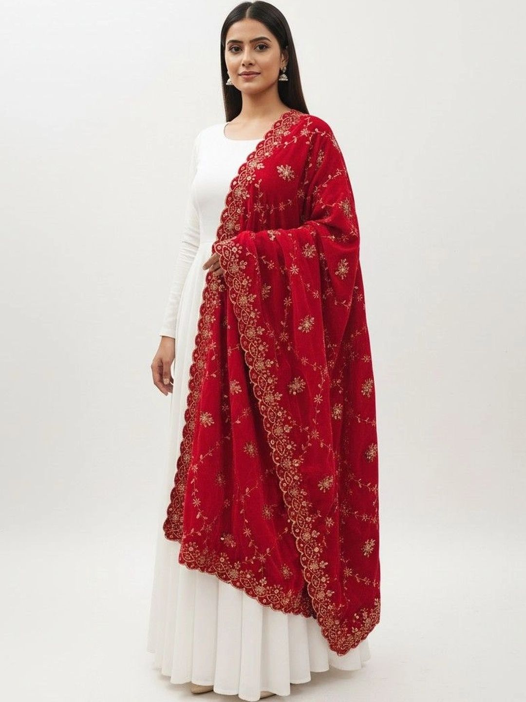 tathastufab Embroidered Velvet Dupatta with Zari-picture-45