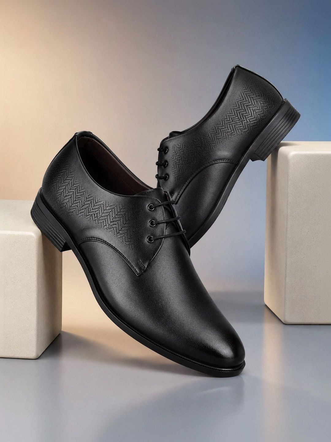 NARKI Men Textured Round Toe Lace-Ups Formal Derbys-picture-28