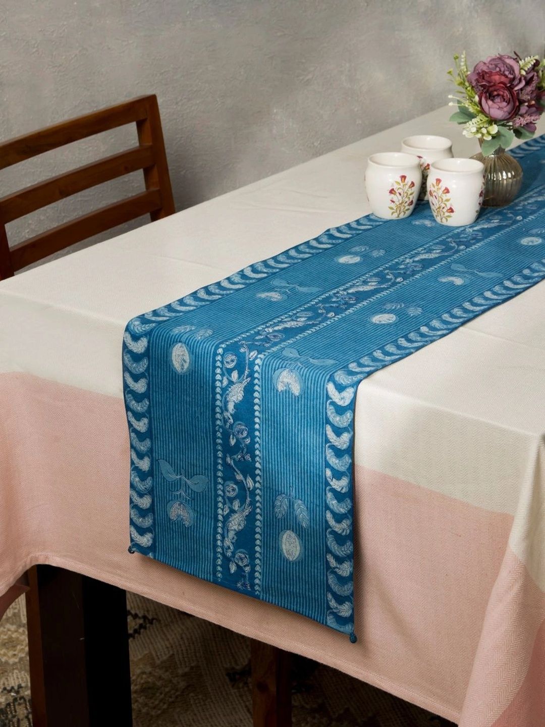 Fabindia Blue Printed Cotton Table Runner-picture-43