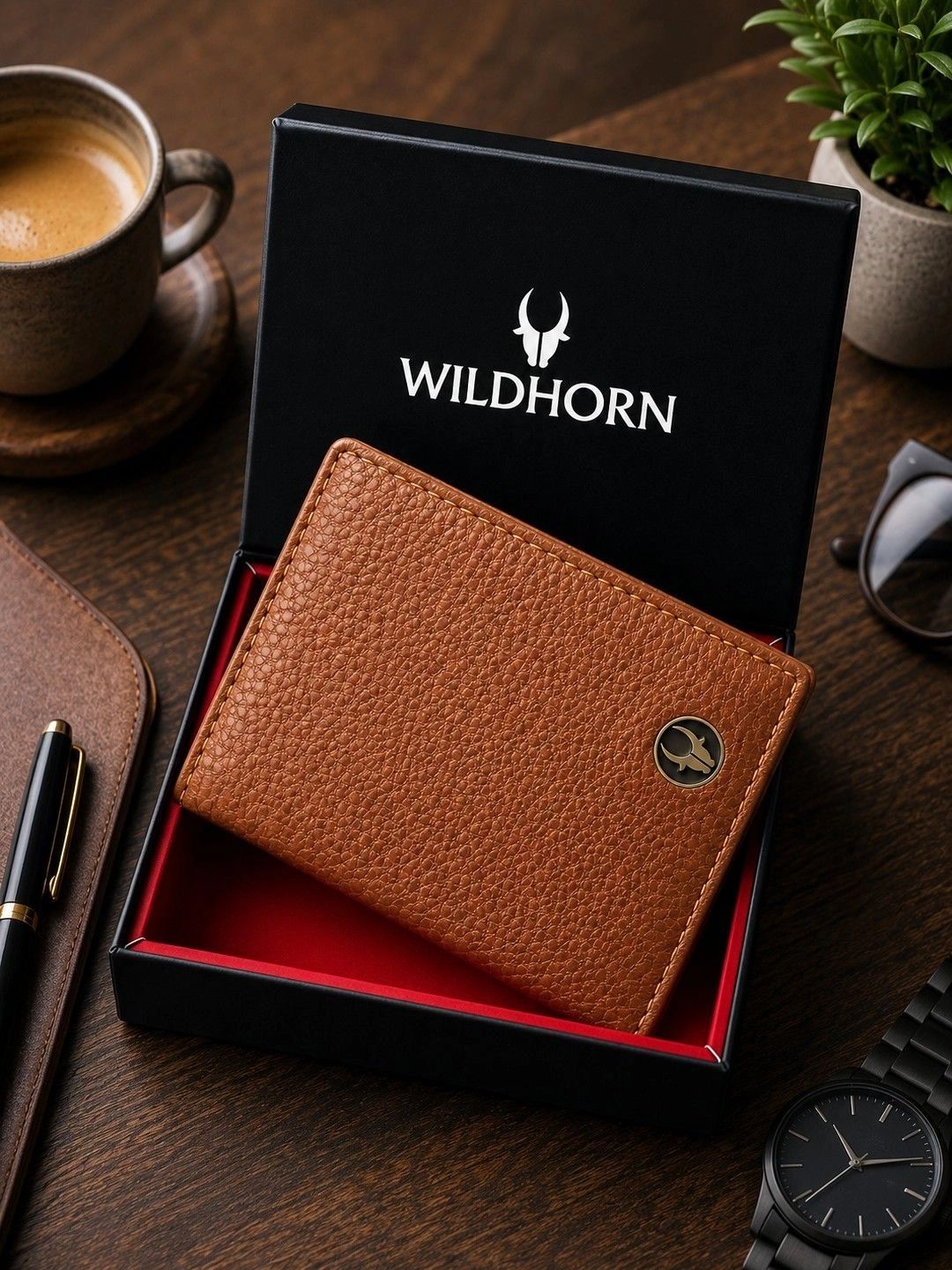 WildHorn Men Textured Leather Two Fold Wallet-picture-27