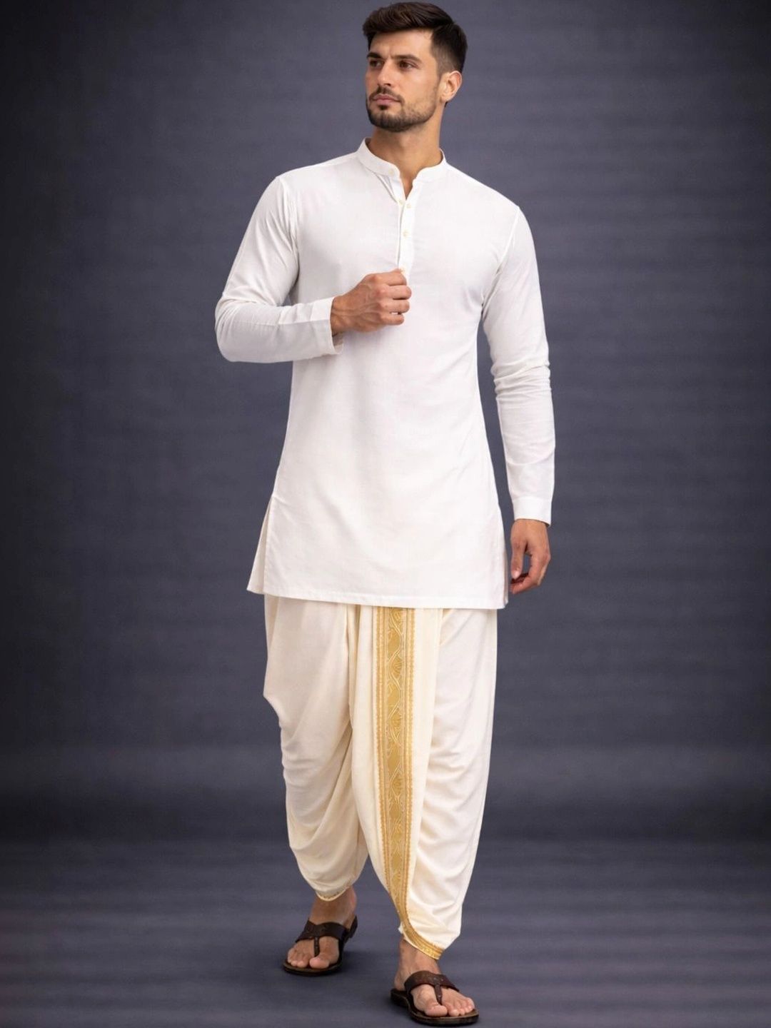 Sac Shree Aparajeet Creations Men Embroidered Dhoti Dhotis-image-16