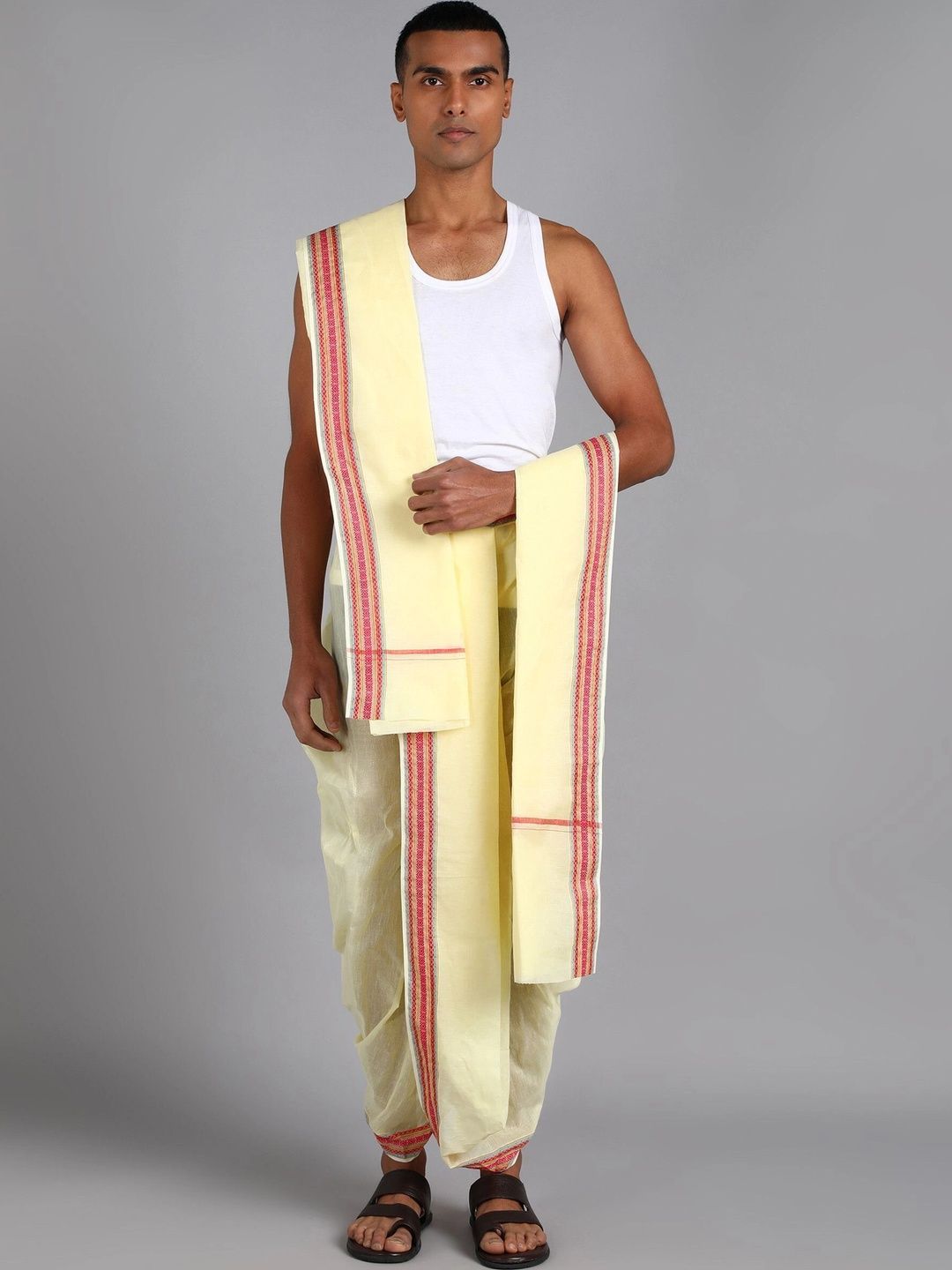 Radhika Handloom Men Striped Cotton Dhoti Dhotis-picture-14