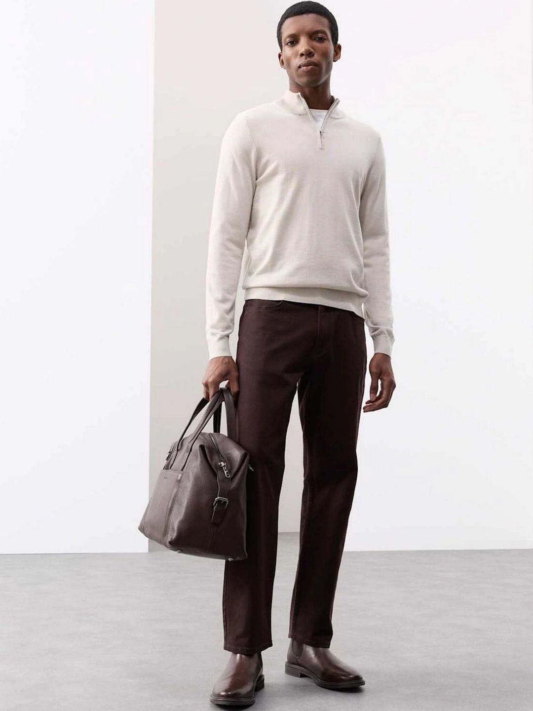 Marks & Spencer Pure Extra Fine Merino Wool Half Zip Sweater-picture-39