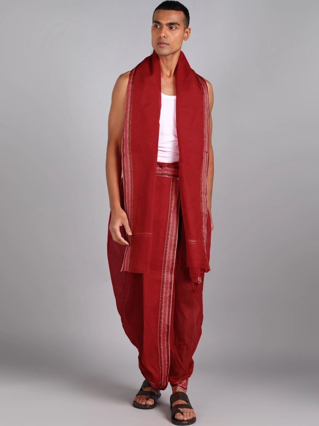 Radhika Handloom Men Striped Cotton Dhoti Dhotis-image-42