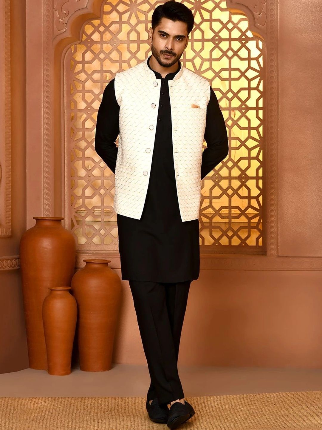 TRENDS OF ETHNIC Self-Designed Mandarin Collared Nehru Jackets-picture-58