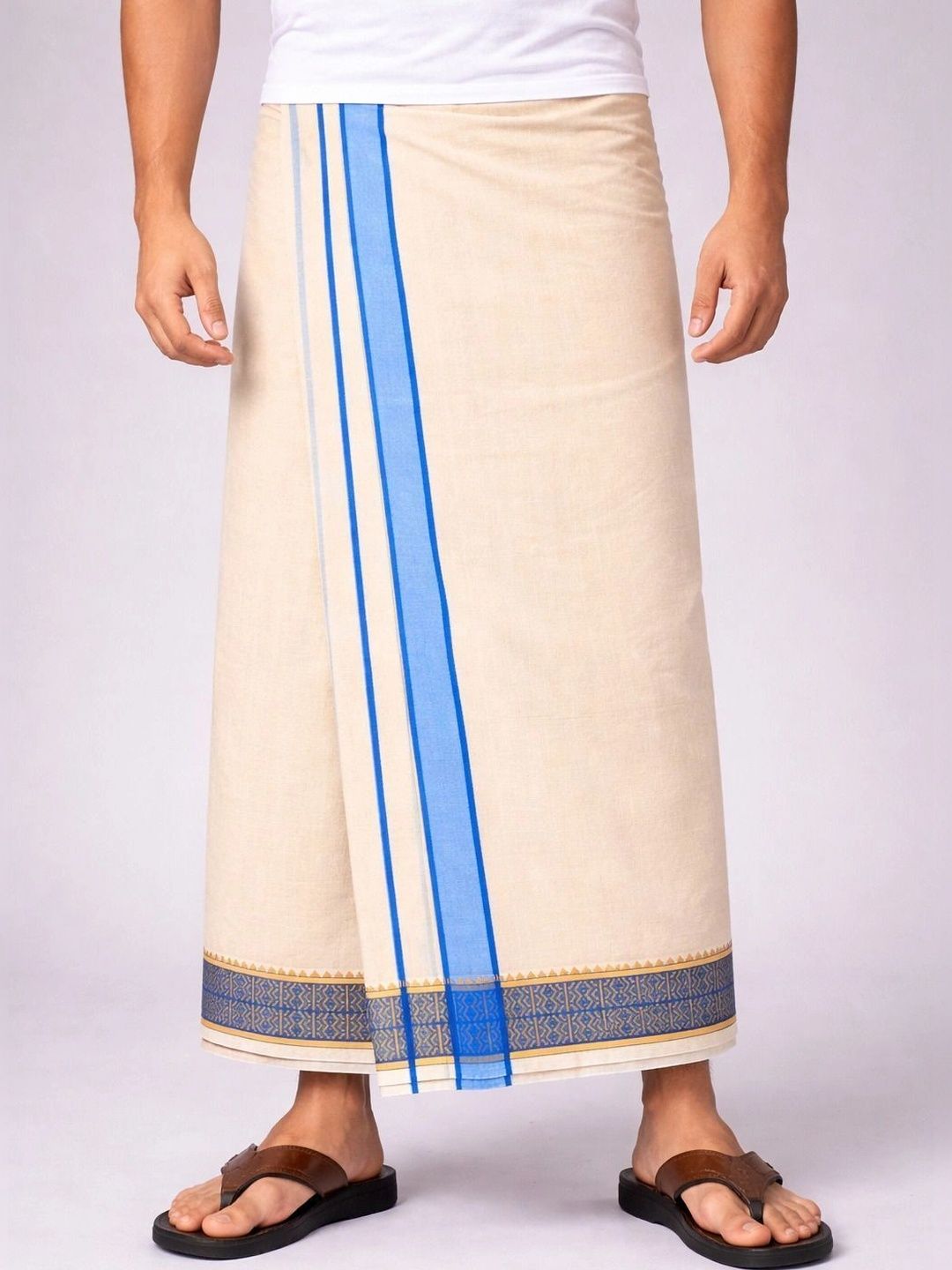 Radhika Handloom Men Striped Cotton Dhoti Dhotis-picture-32