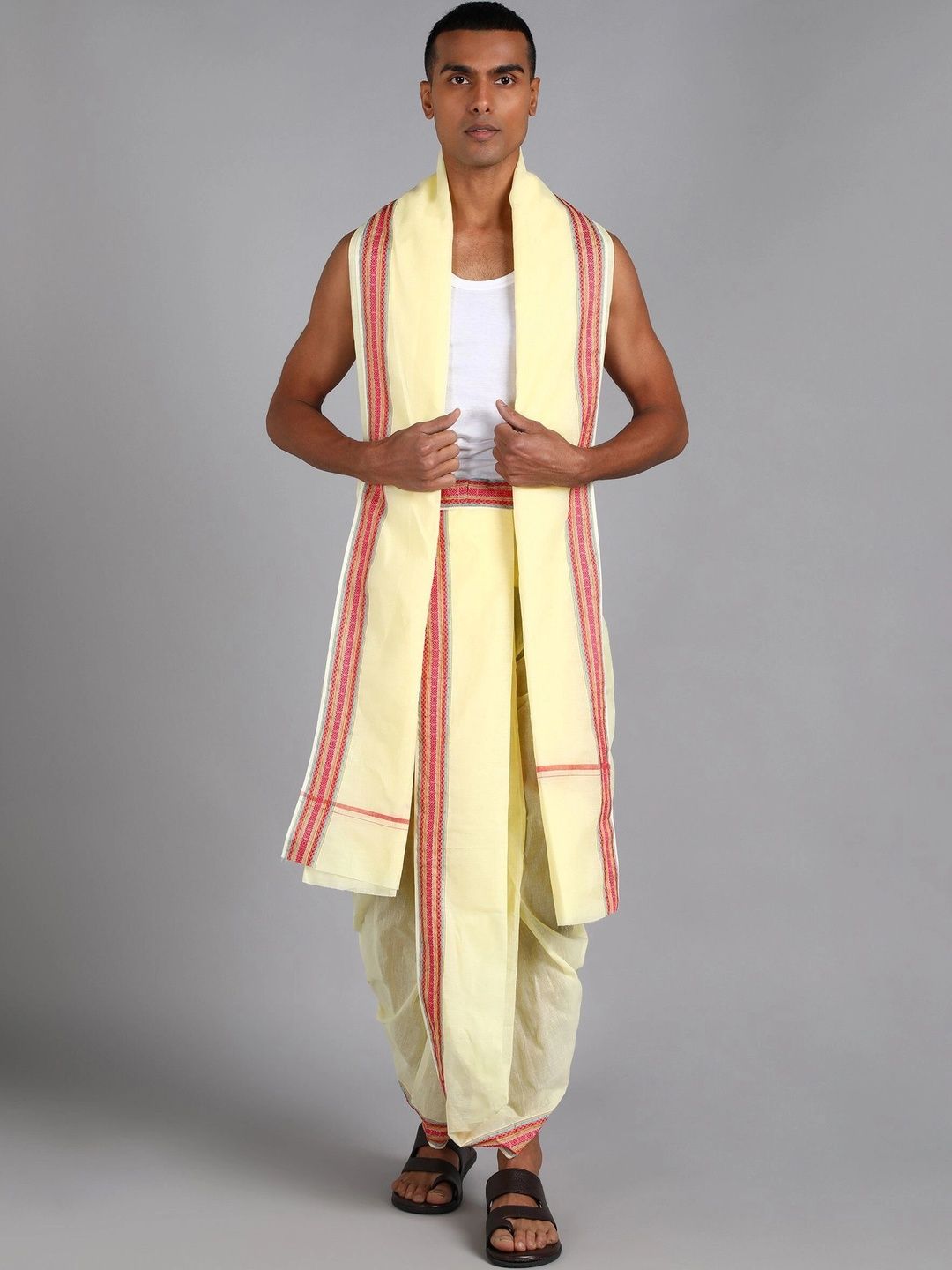Radhika Handloom Men Striped Cotton Dhoti Dhotis-picture-33