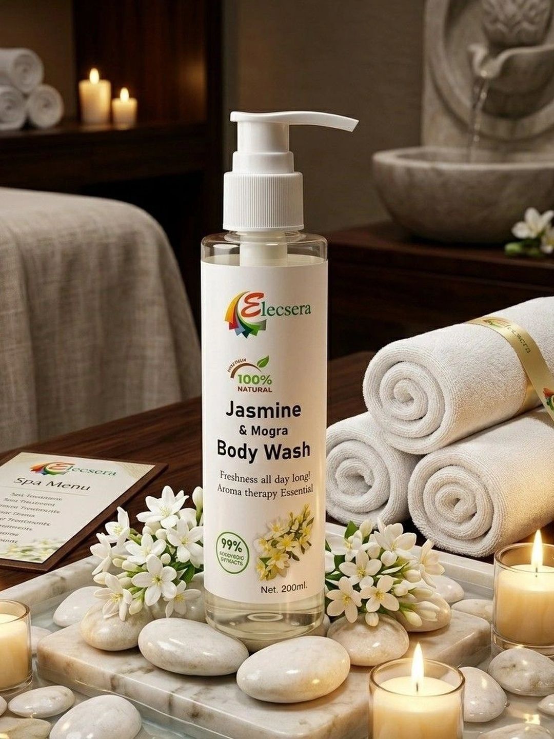 Elecsera Jasmine & Mogra Shower Gel For Hydration - 200 ml-picture-41
