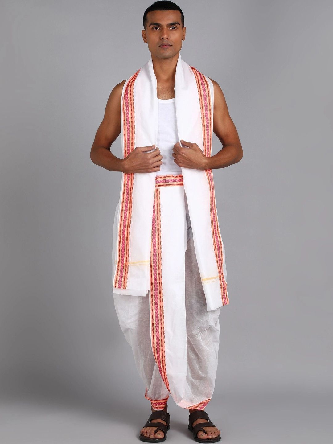 Radhika Handloom Men Striped Cotton Dhoti Dhotis-picture-35