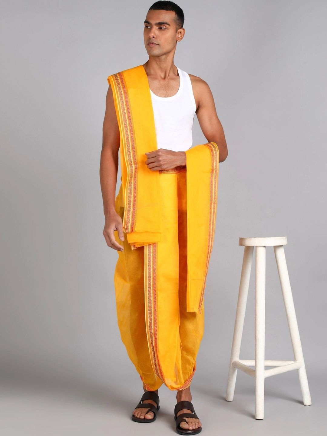Sac Shree Aparajeet Creations Men Striped Cotton Dhoti Dhotis-picture-44