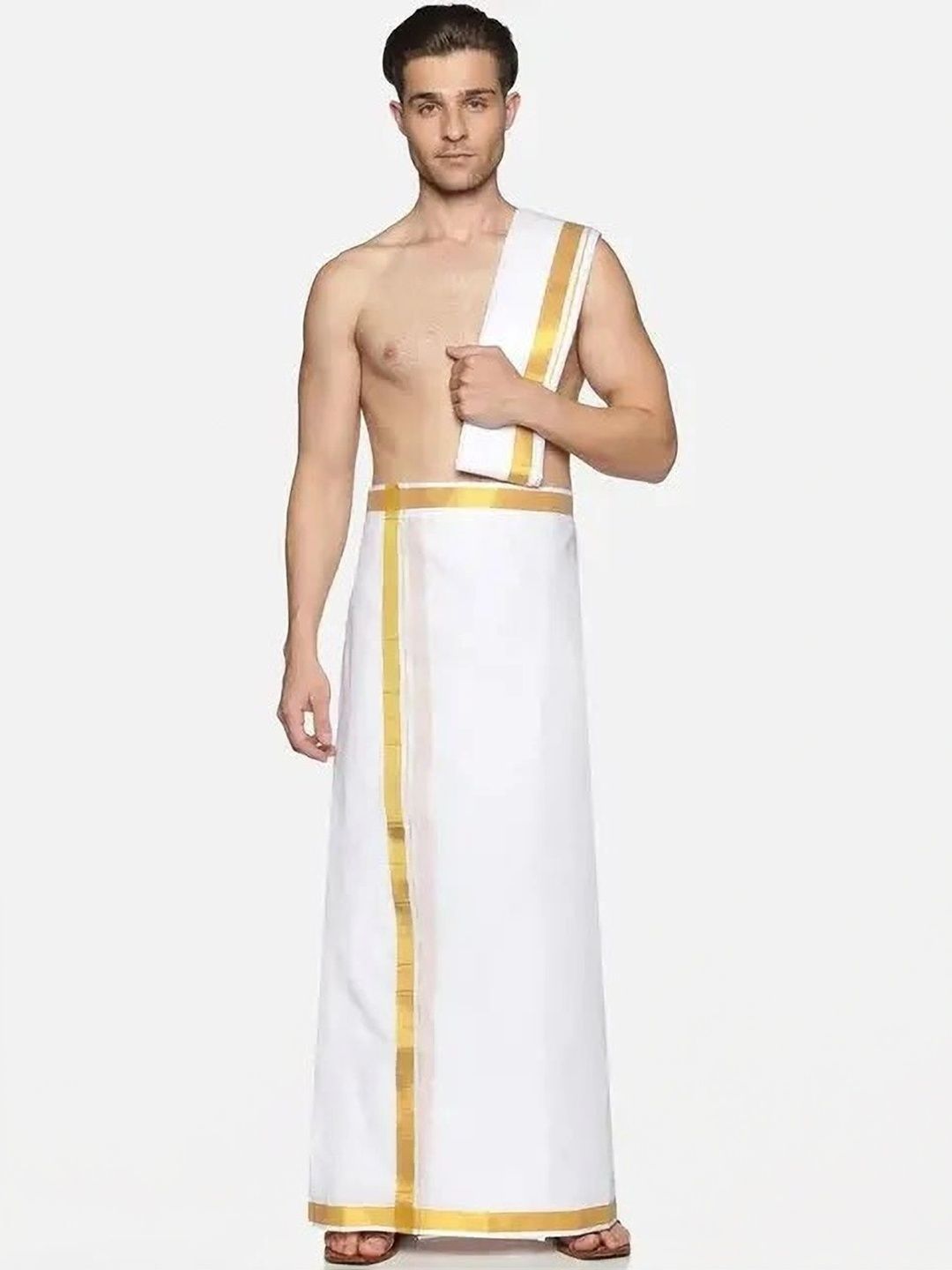 Radhika Handloom Men Striped Cotton Dhoti Dhotis-picture-11