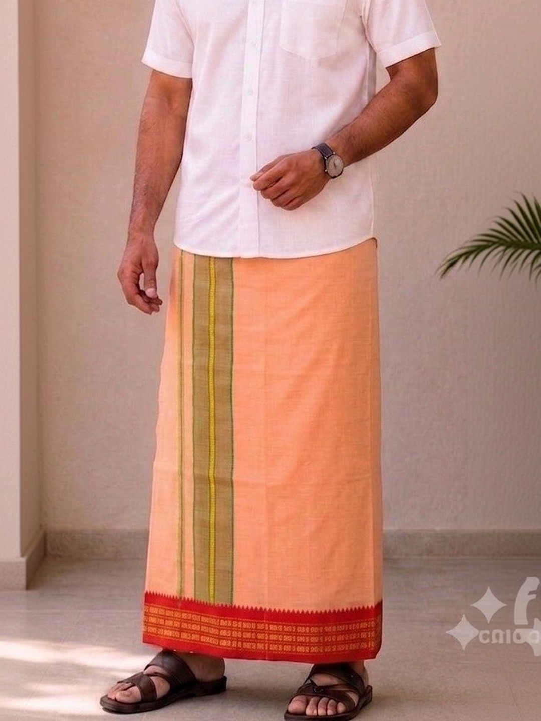 Sharan Elegance Men Striped Cotton Dhoti Dhotis-picture-13