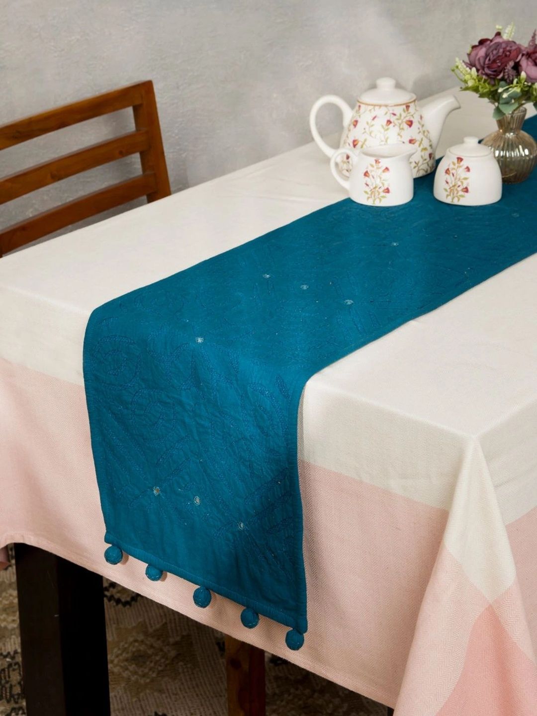 Fabindia Blue Printed Cotton Table Runner-picture-21