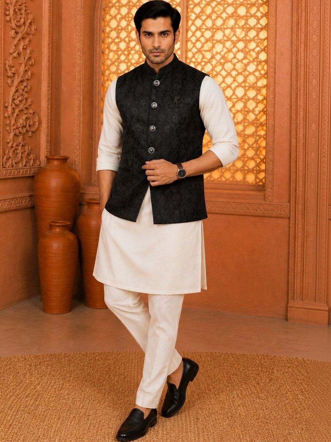 TRENDS OF ETHNIC Self-Designed Mandarin Collared Nehru Jackets-picture-38