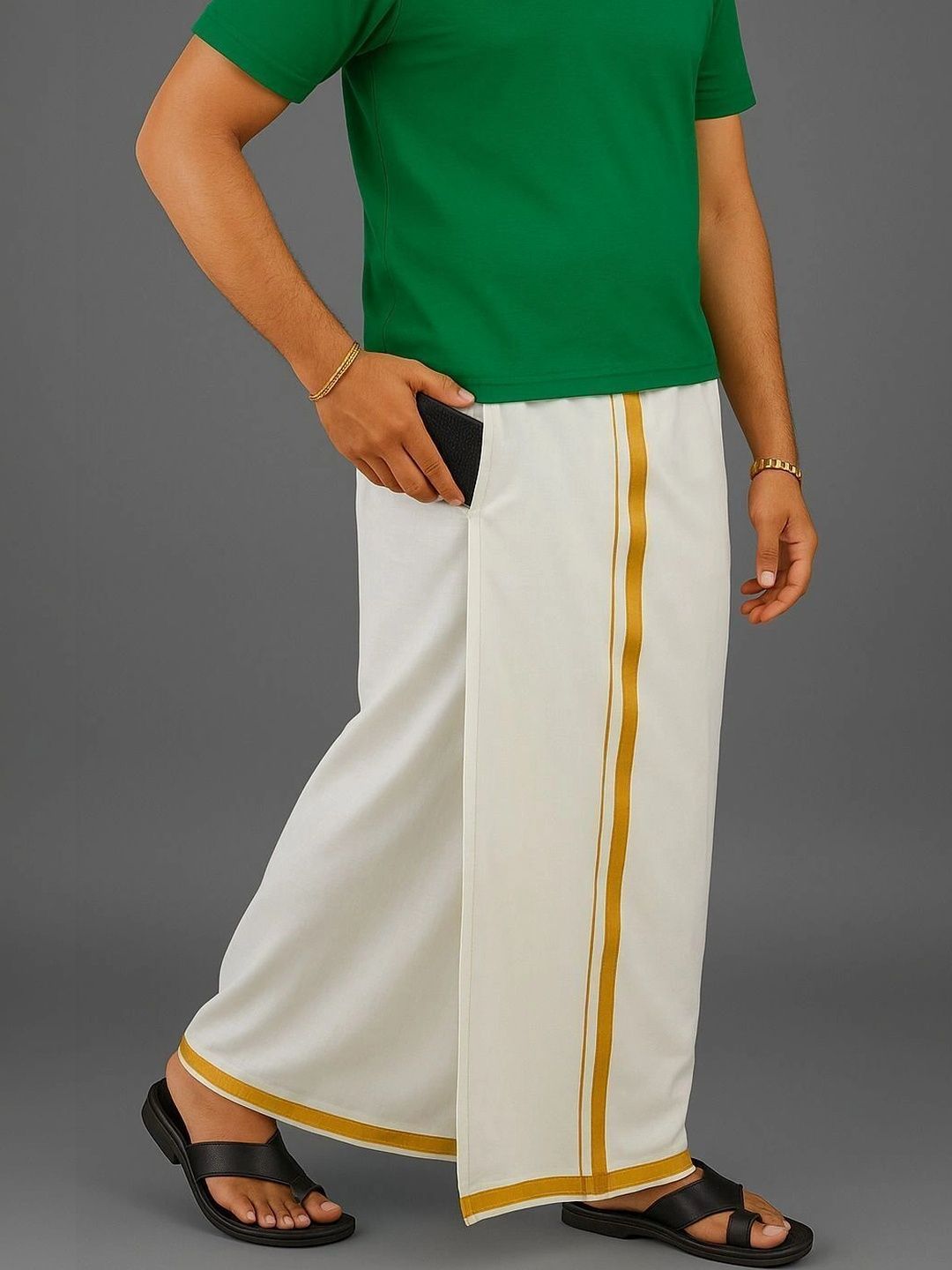 Radhika Handloom Men Striped Cotton Dhoti Dhotis-picture-18
