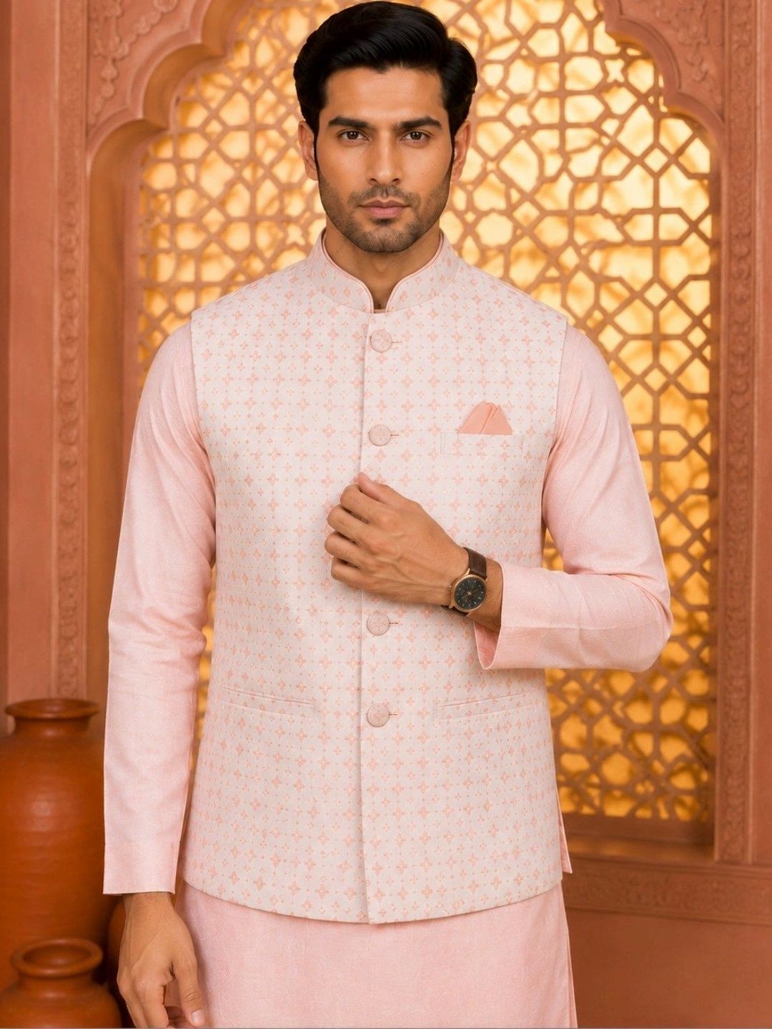 TRENDS OF ETHNIC Printed Mandarin Collared Nehru Jackets-picture-21
