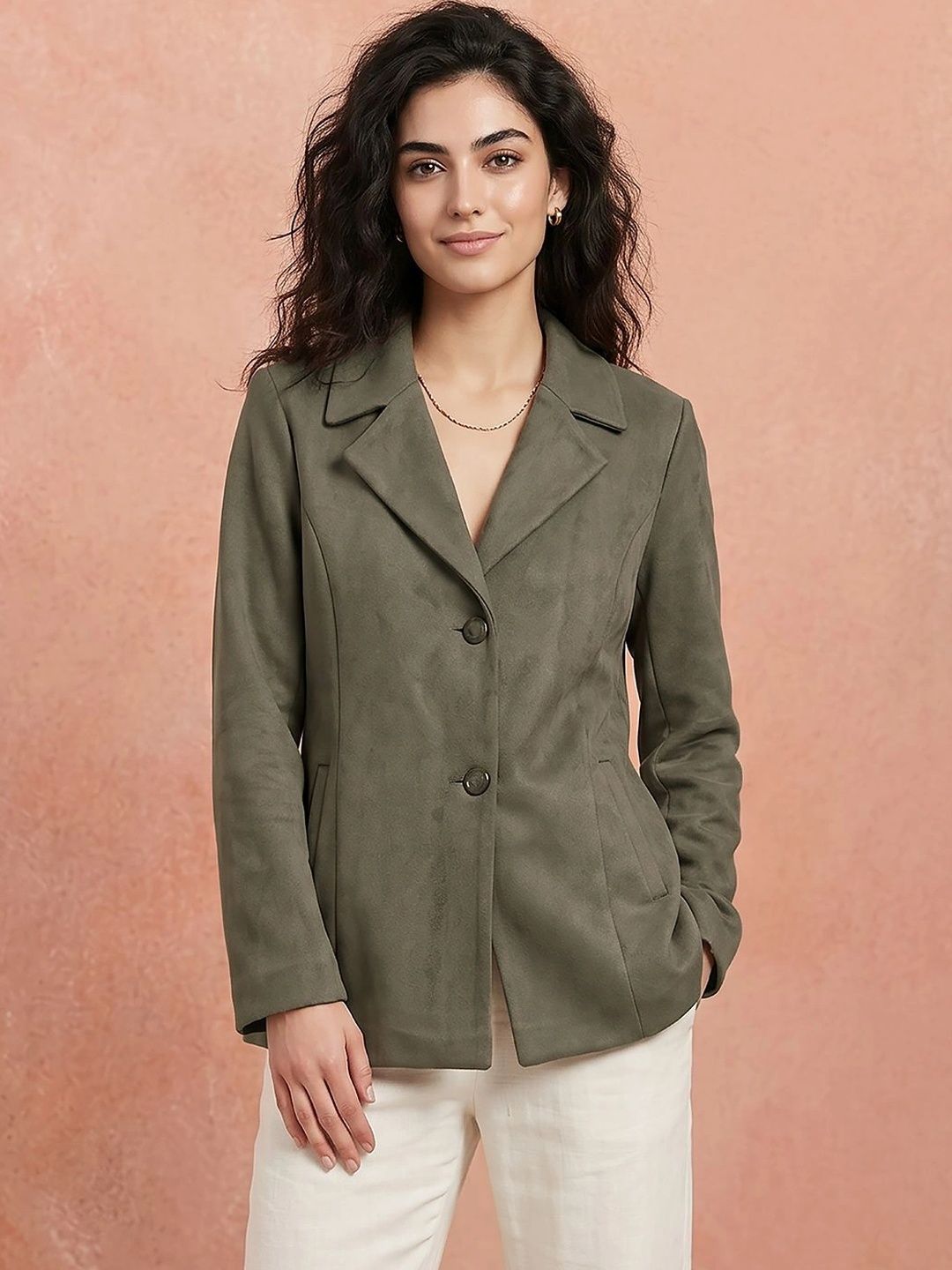 all about you Notched Lapel Single-Breasted Tailored Fit Blazers-picture-17