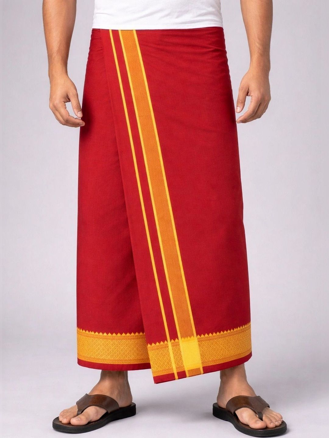 Radhika Handloom Men Striped Cotton Dhoti Dhotis-image-44