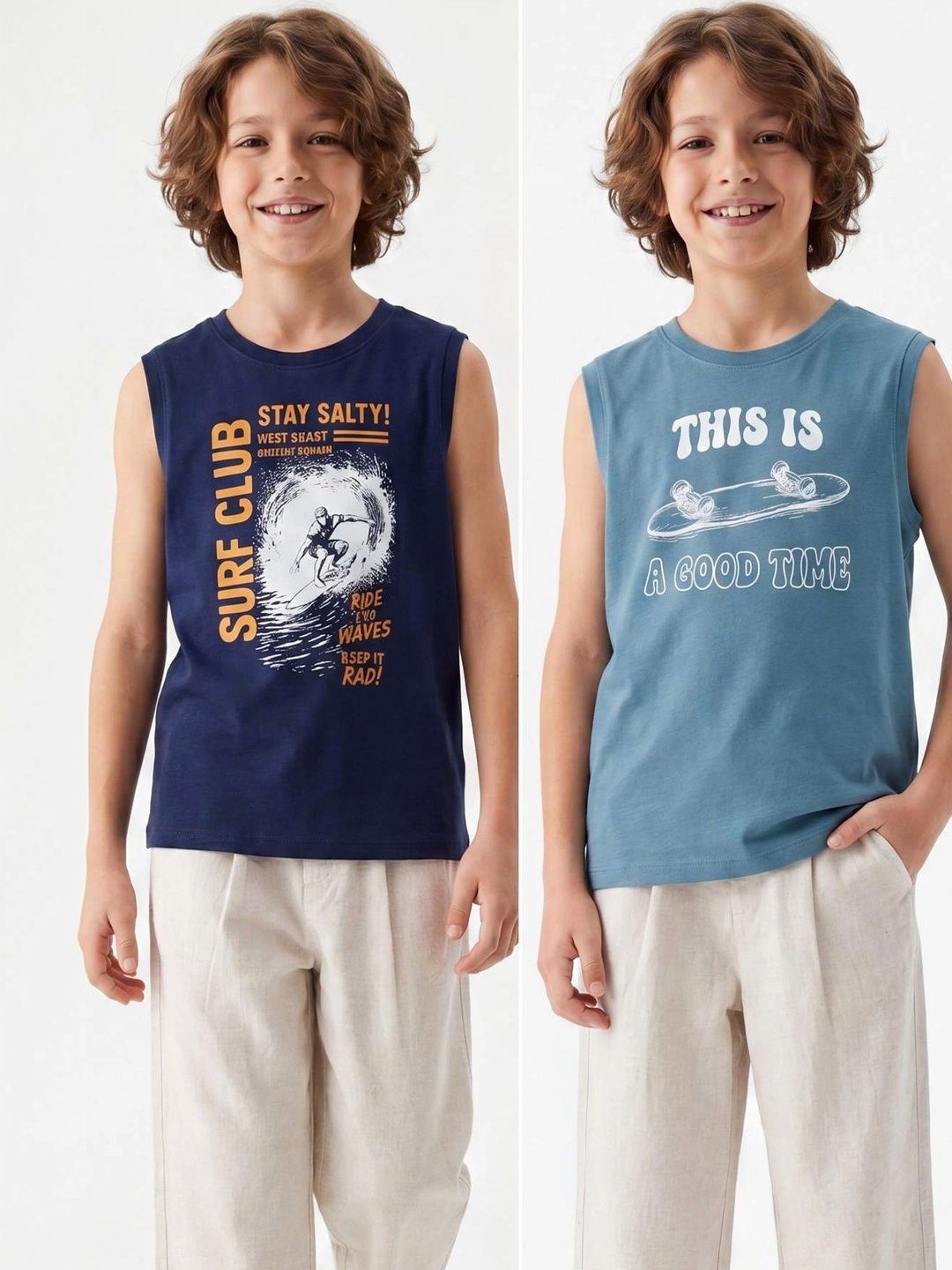 Trendyol Boys Printed Cotton Tank-picture-17