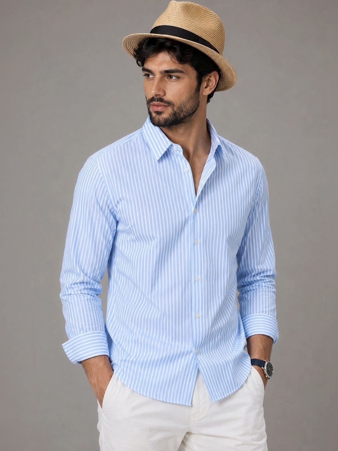 R.Code by The Roadster Life Co. Men Slim Fit Striped Casual Shirt-picture-26