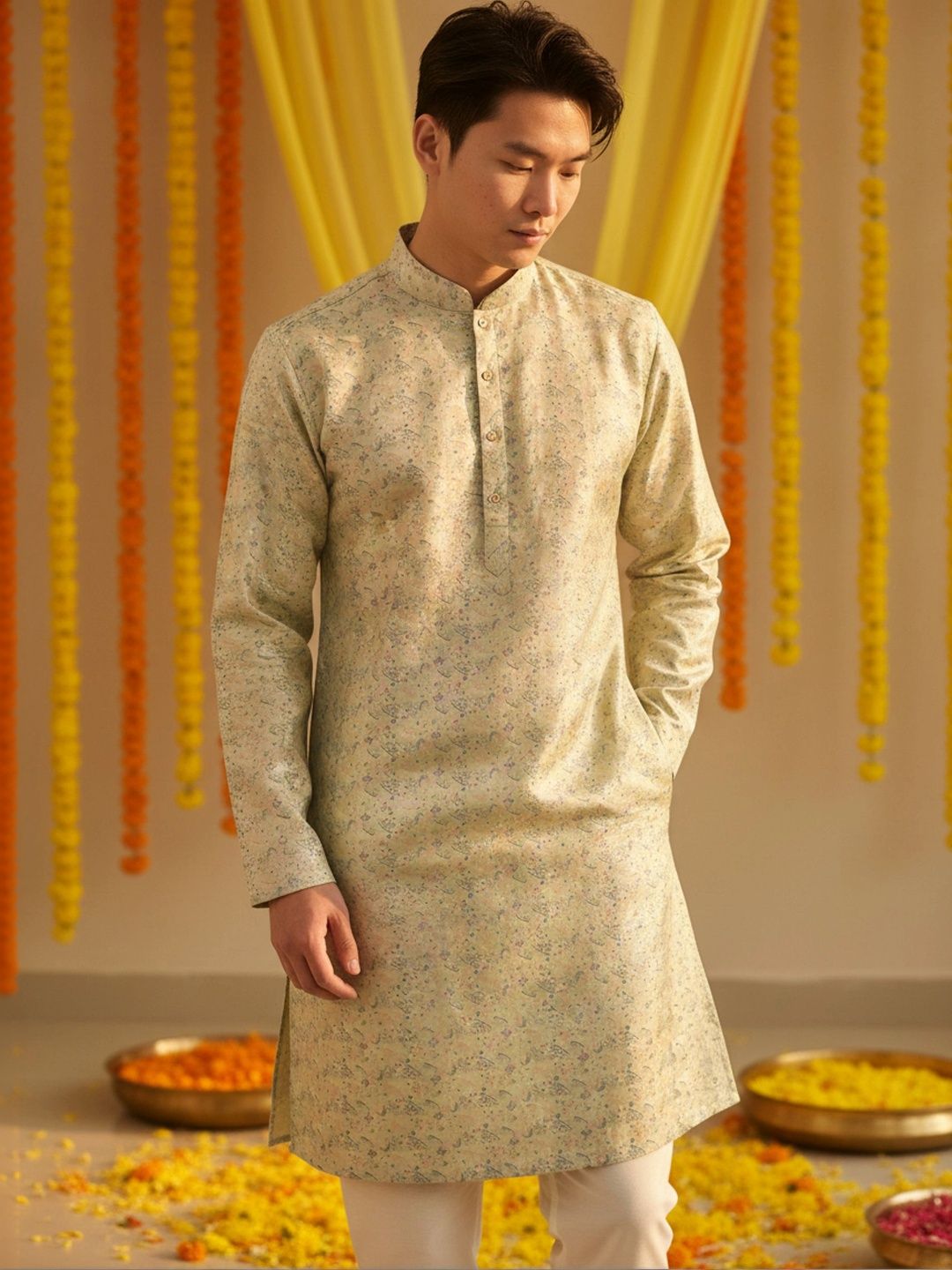 KASMEN CO. Men Floral Printed Kurta-picture-26