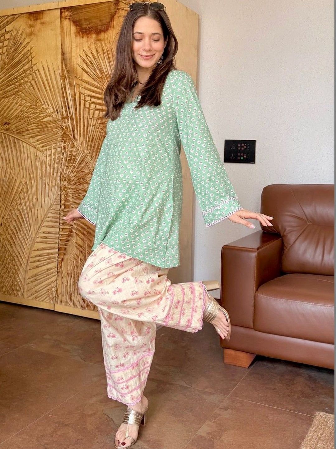 Sangria Women Ethnic Motifs Printed Regular Pure Cotton Kurta with Patiala-picture-11