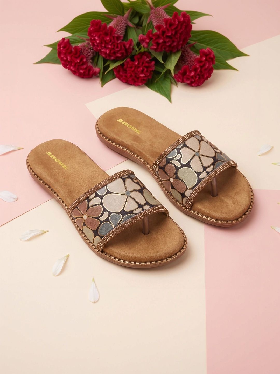 Anouk Women Printed One Toe Flats with Embroidered-image-37