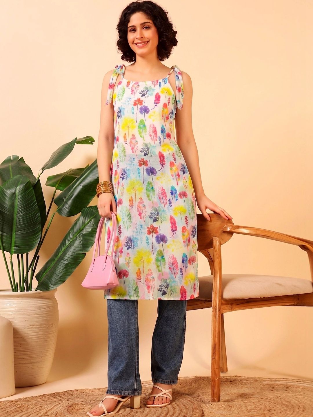 LIPS CROWN Floral Printed Square Neck Kurti-picture-19
