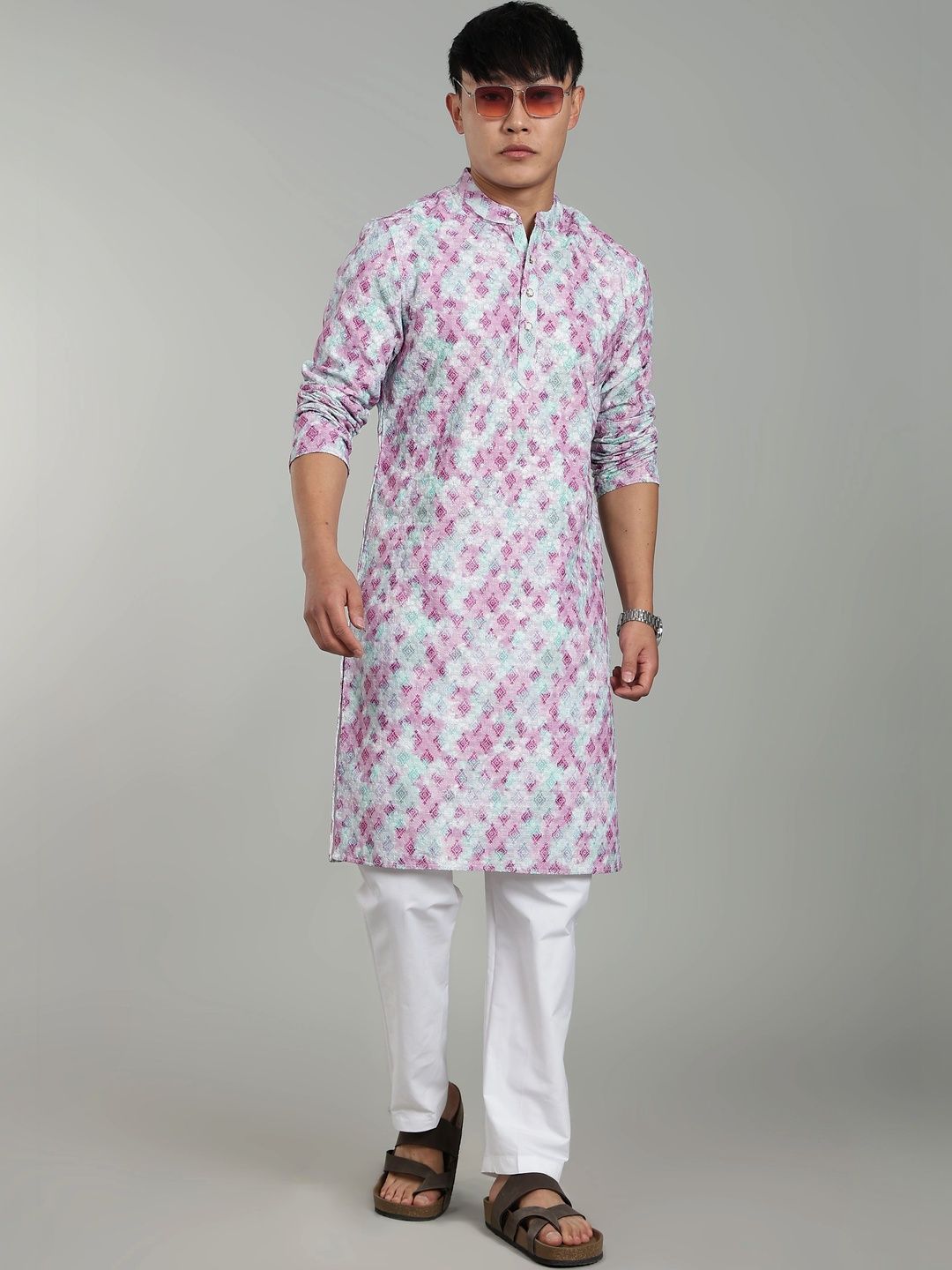 FABRIPPLE Men Geometric Printed Kurta-image-29