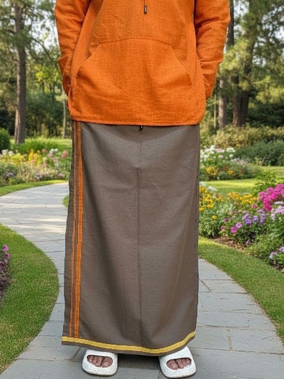 NIRMAL ONLINE Men Striped Cotton Dhoti Dhotis-picture-13