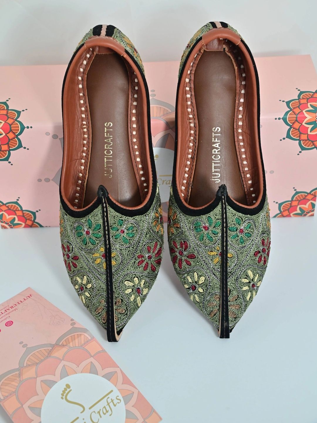 Jutti Crafts Men Embellished Ethnic Mojaris with Embroidered Flats-image-35