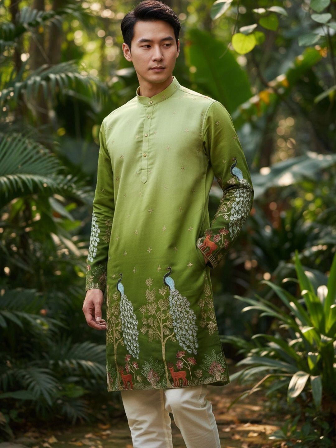 KASMEN CO. Men Ethnic Motifs Embroidered Thread Work Kurta-picture-55