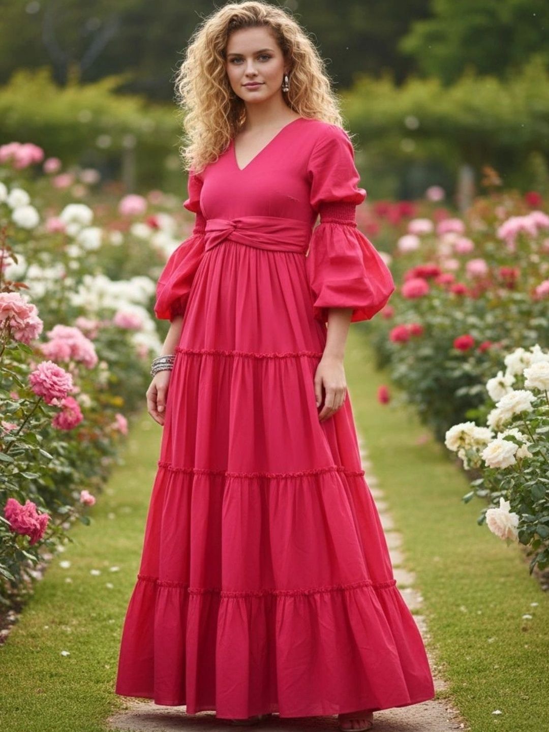DressBerry Puff Sleeve Maxi Dress-picture-33
