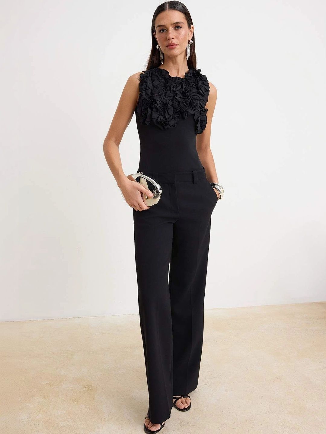 Trendyol Embellished Round Neck Bodysuit-picture-56