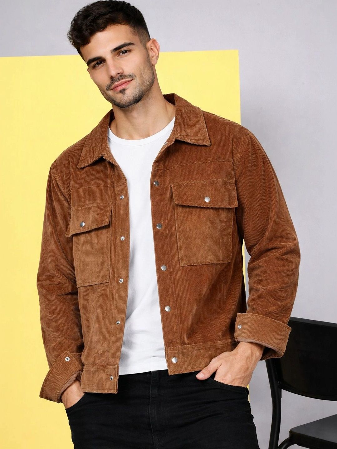 Kaali Peeli Men Corduroy Woven Jacket-picture-22