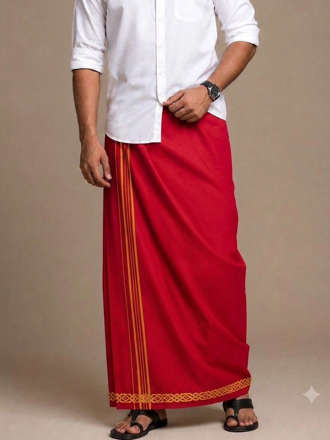 Sharan Elegance Men Striped Cotton Dhoti Dhotis-picture-24