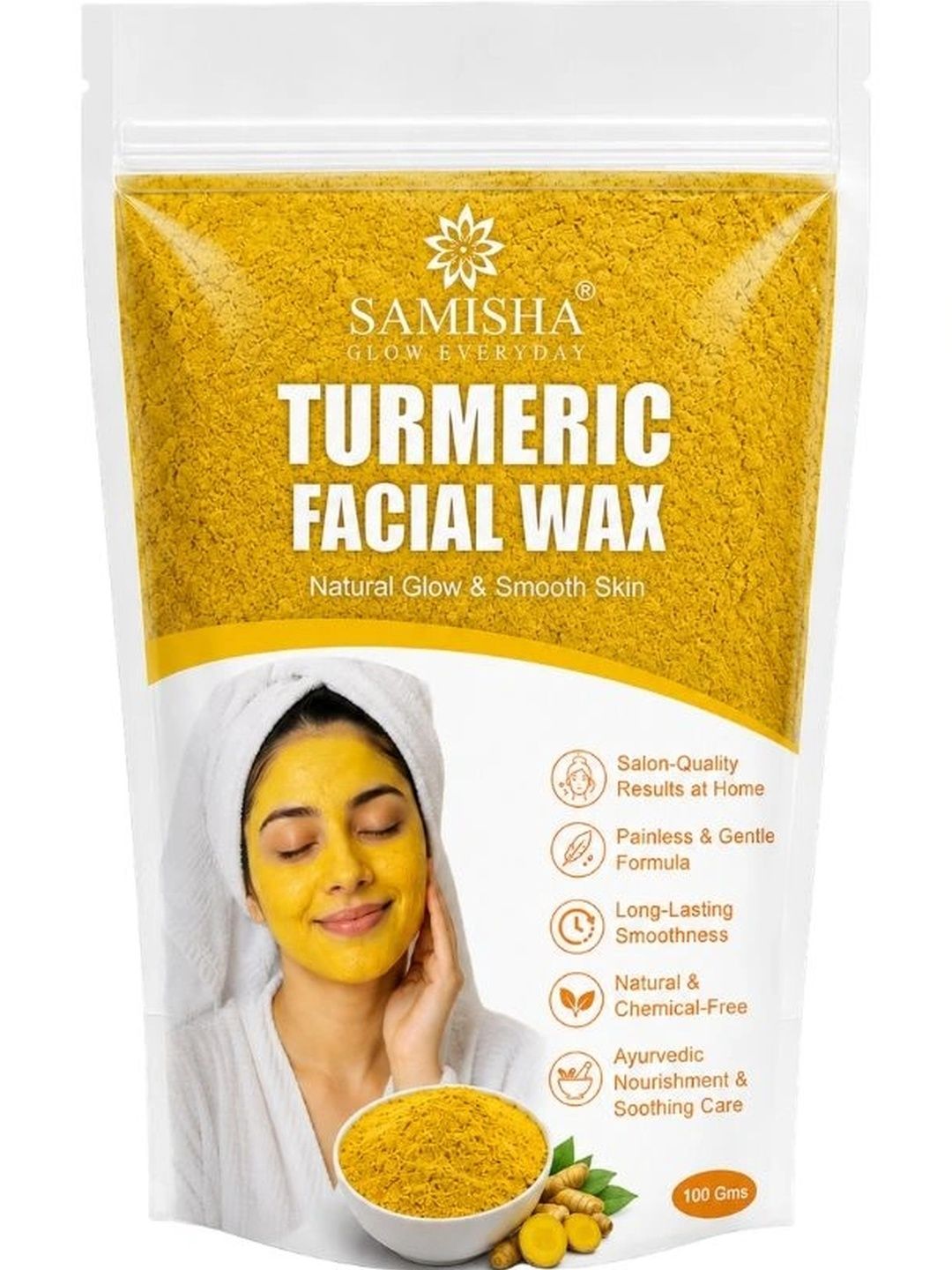 SAMISHA Turmeric Herbal Face Waxing Powder -100 g-picture-19