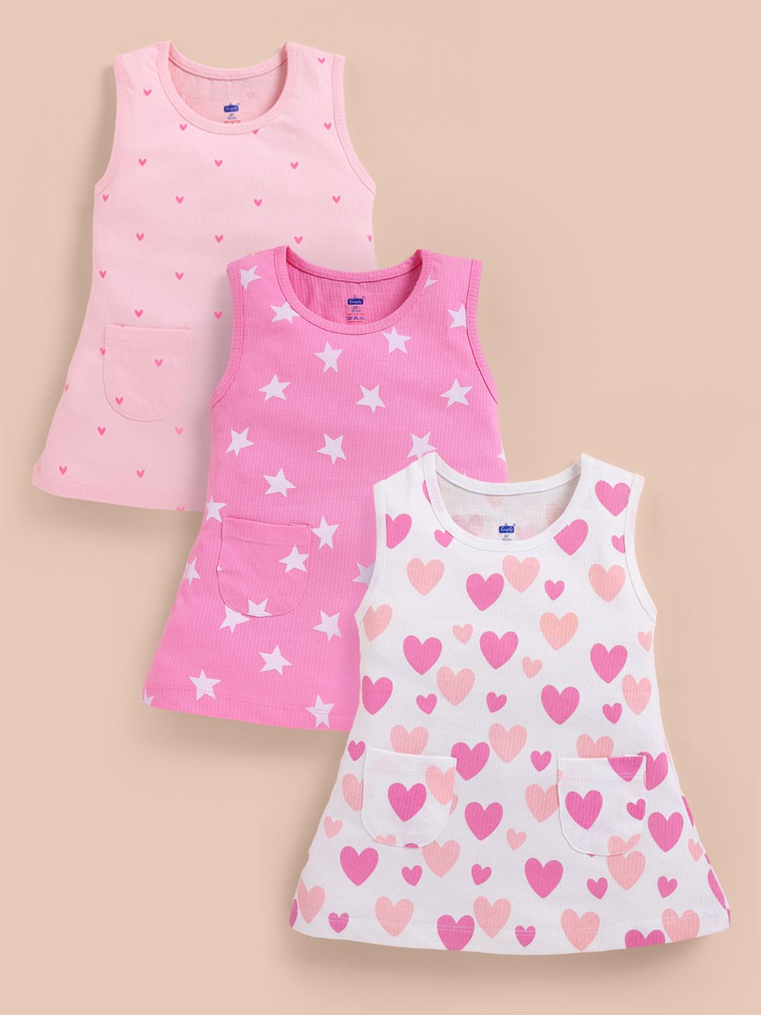 Simply Girls Pack of 3 Conversational Printed Pure Cotton A-Line Dress-picture-38