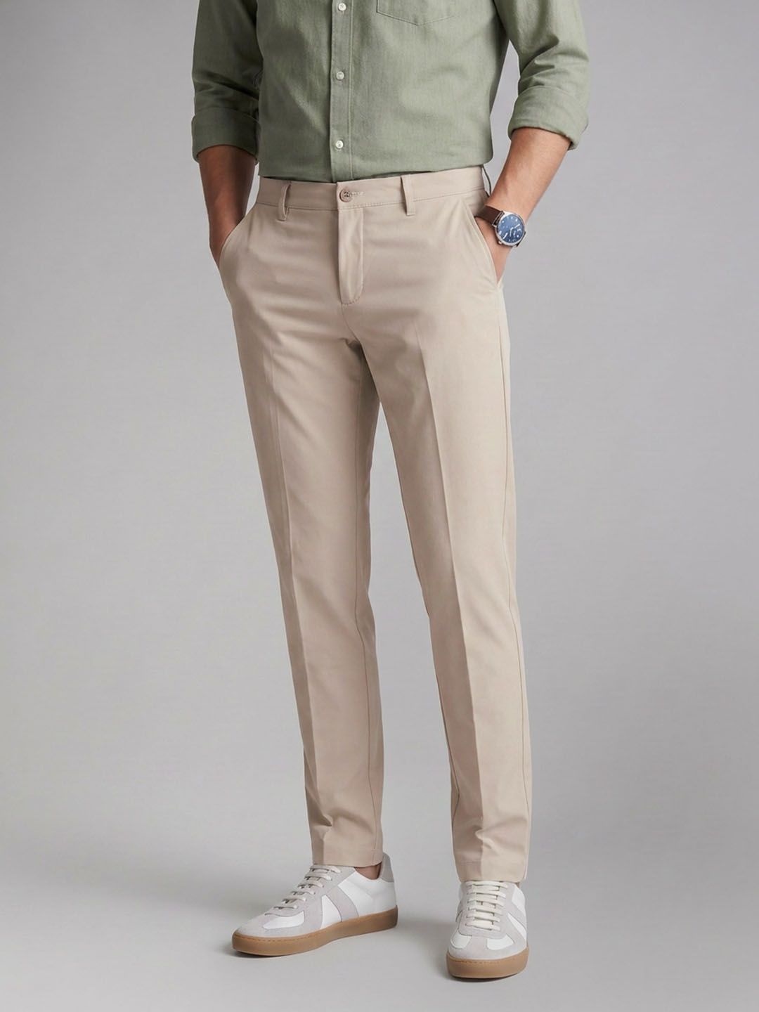 Louis Philippe Ath.Work Men Tapered Fit Trousers-picture-36