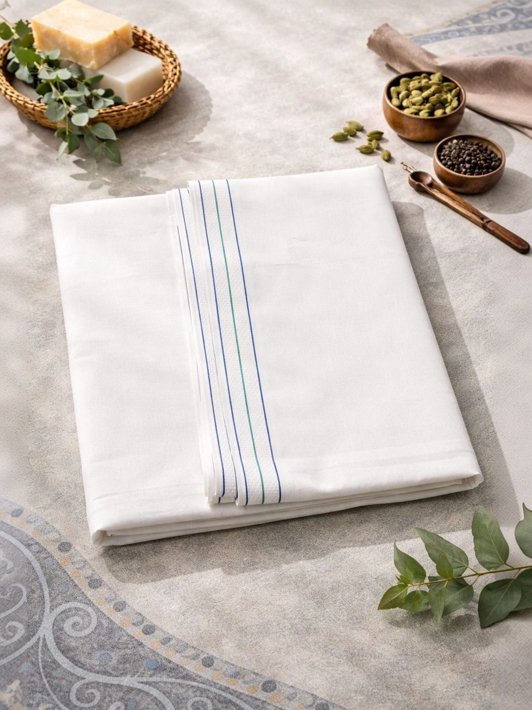 AKESHAVAM Men Striped Cotton Dhoti Dhotis-picture-54