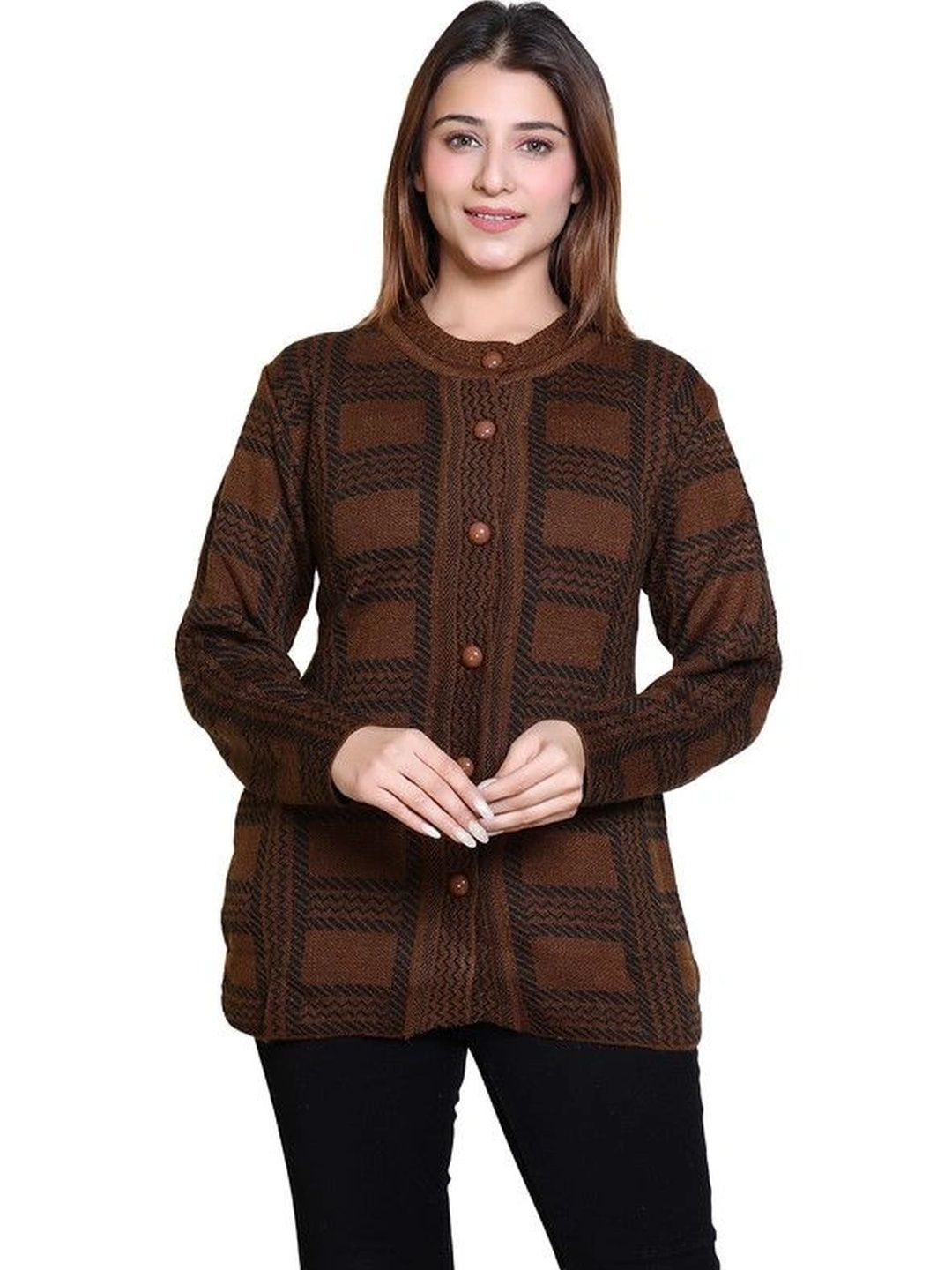 Grand Line Women Checked Cardigan-picture-37