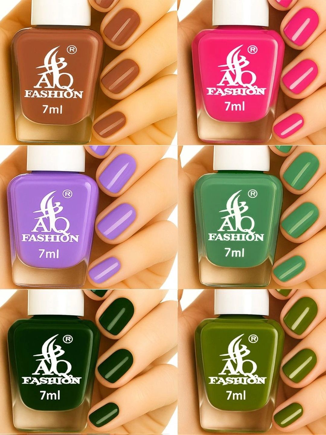AQ FASHION Set Of 6 Long Lasting Nail Polish - 7 ml Each - Set No BC4152-image-32